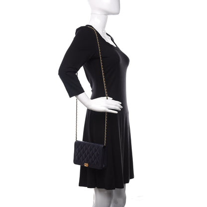 Chanel Caviar Quilted Boy Wallet On Chain WOC Navy 2 of 11