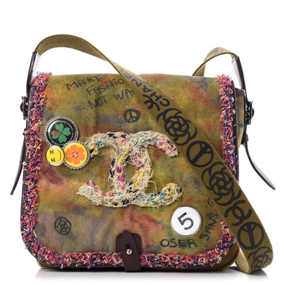 Chanel Washed Toile Graffiti On The Pavements Messenger Khaki Multicolor 1 of 8