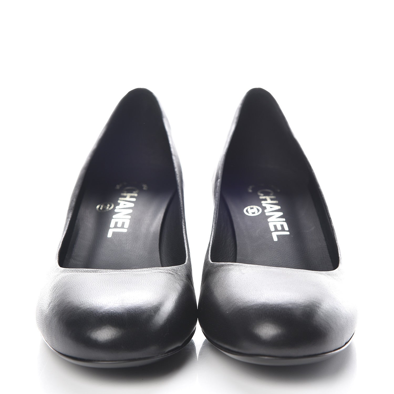 Chanel Lambskin CC Pumps 37 Black 2 of 9