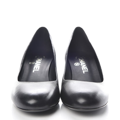 Chanel Lambskin CC Pumps 37 Black 2 of 9