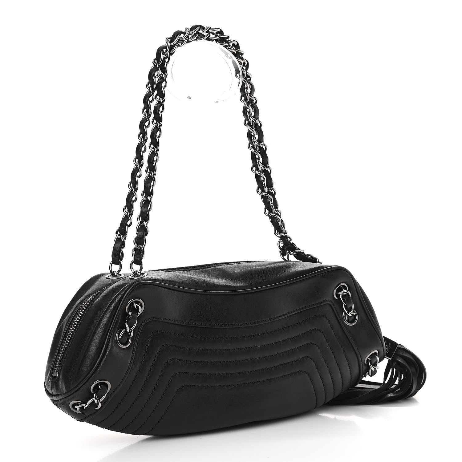 Chanel Lambskin Small Tassel Shoulder Bag Black 3 of 13