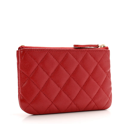 Chanel Caviar Quilted Small Cosmetic Case Red 3 of 10