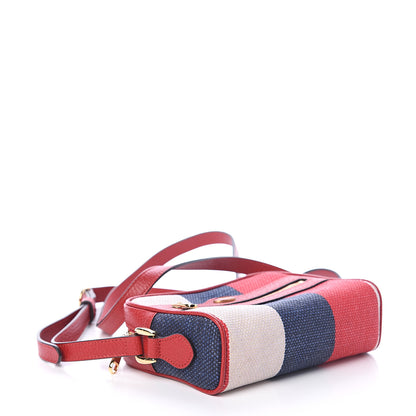 Gucci Canvas Sylvie Stripe Mini Ophidia Camera Bag Mystic White Hibiscus Red Maritime 3 of 7