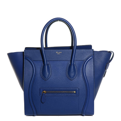 Celine Drummed Calfskin Mini Luggage Indigo 1 of 8