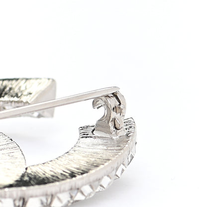Chanel Baguette Crystal CC Brooch Silver 4 of 5