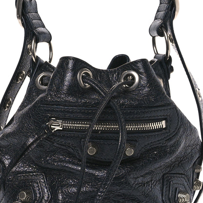 Balenciaga Agneau Arena Le Cagole Bucket Bag XS Black 9 of 13