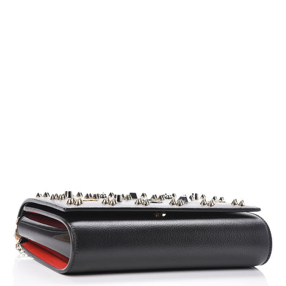 Christian Louboutin Grained Calfskin Spikes Loubinthesky Paloma Wallet On Chain Black Multimetal 4 of 10