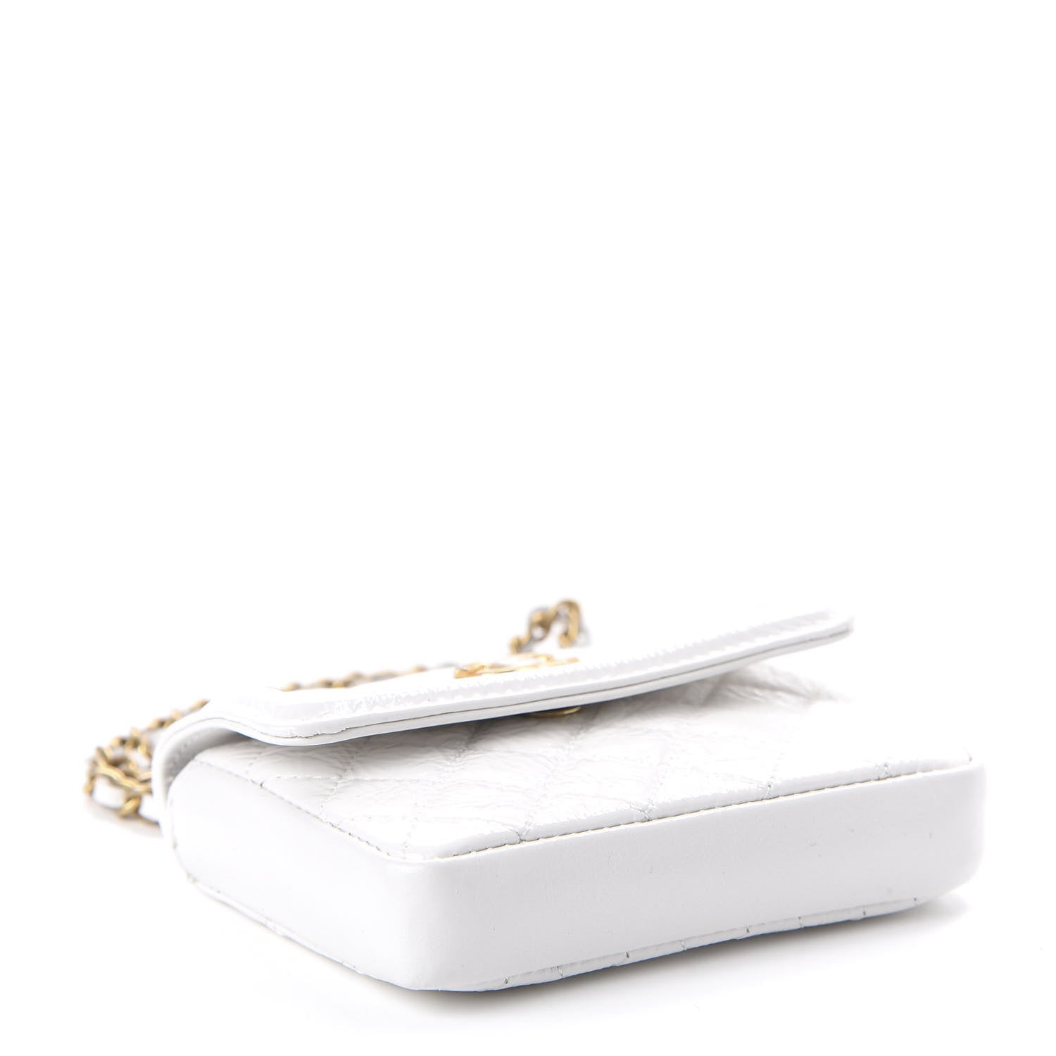 Chanel Shiny Aged Calfskin Quilted Waist Belt Bag White 4 of 11