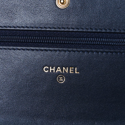 Chanel Caviar Quilted CC Filigree Wallet On Chain WOC Navy 6 of 8