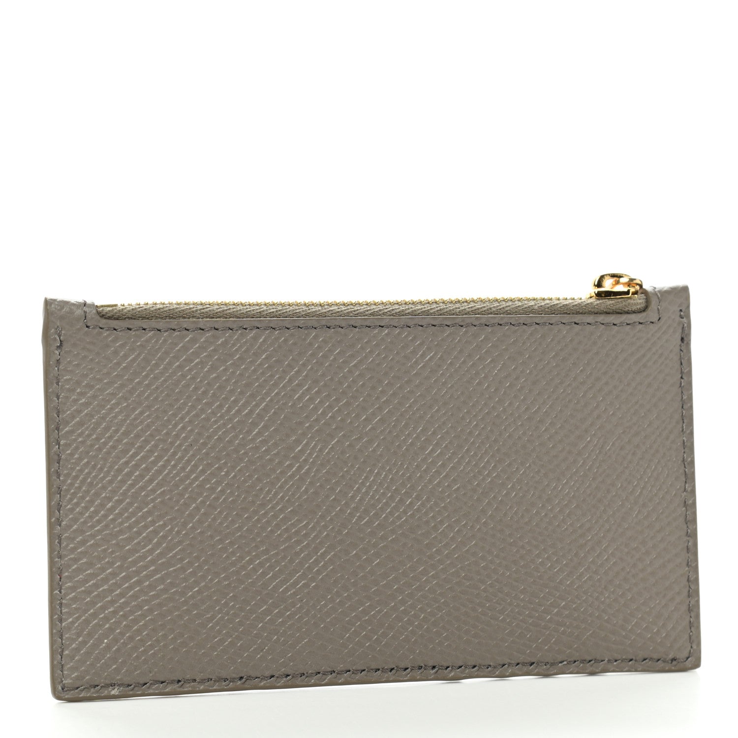 Celine Grained Calfskin Zipped Card Holder Pebble 3 of 8