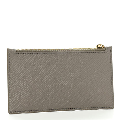 Celine Grained Calfskin Zipped Card Holder Pebble 3 of 8