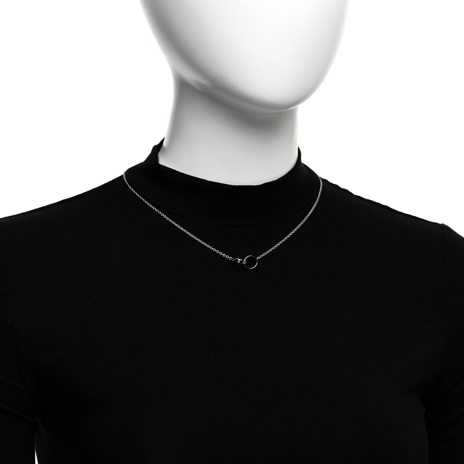 Cartier 18K White Gold Interlocking LOVE Necklace 2 of 4