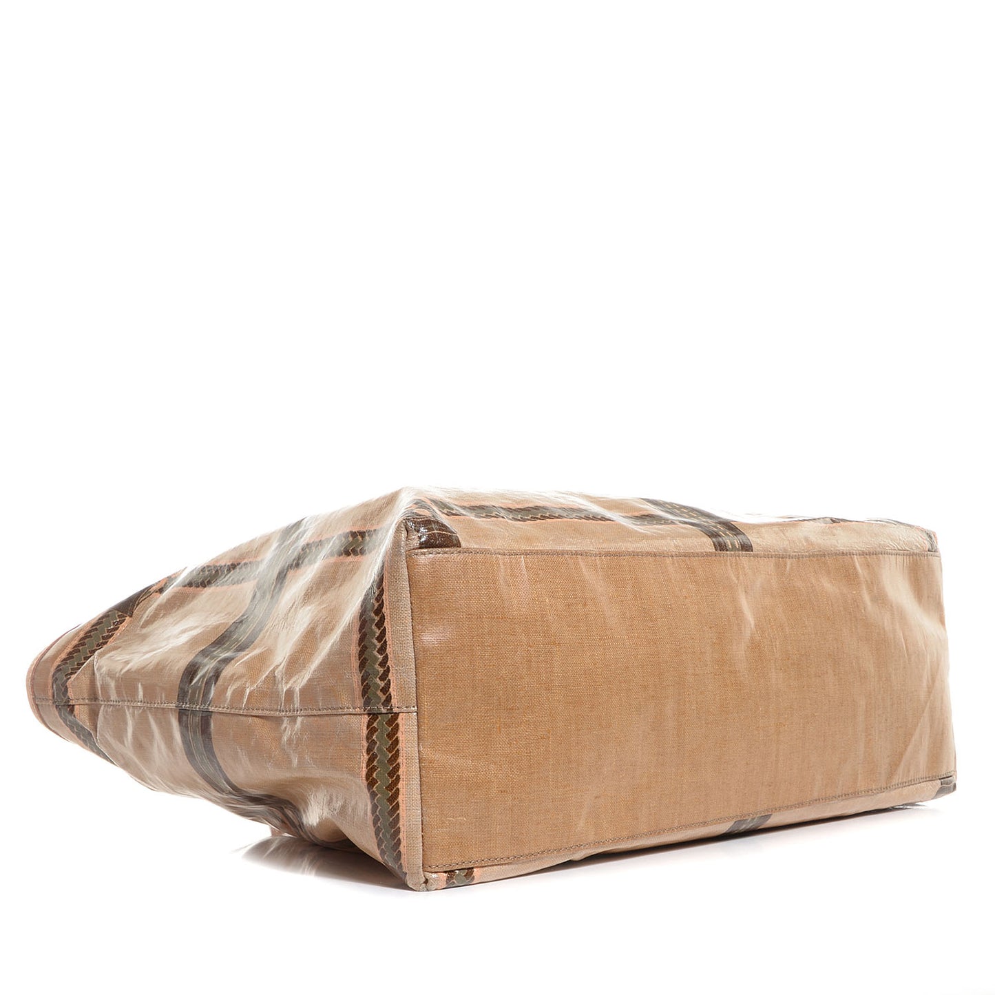 Coated Canvas Calfskin Romano Selleria Borghese Roll Tote