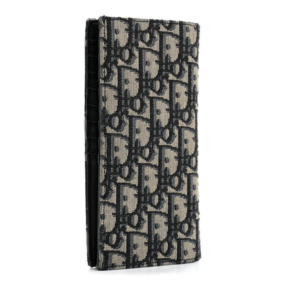 Christian Dior Oblique Long Vertical Wallet Blue Multicolor 3 of 12
