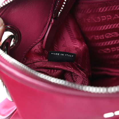 Prada Tessuto Nylon Soft Calfskin Shoulder Bag Ibisco 7 of 9