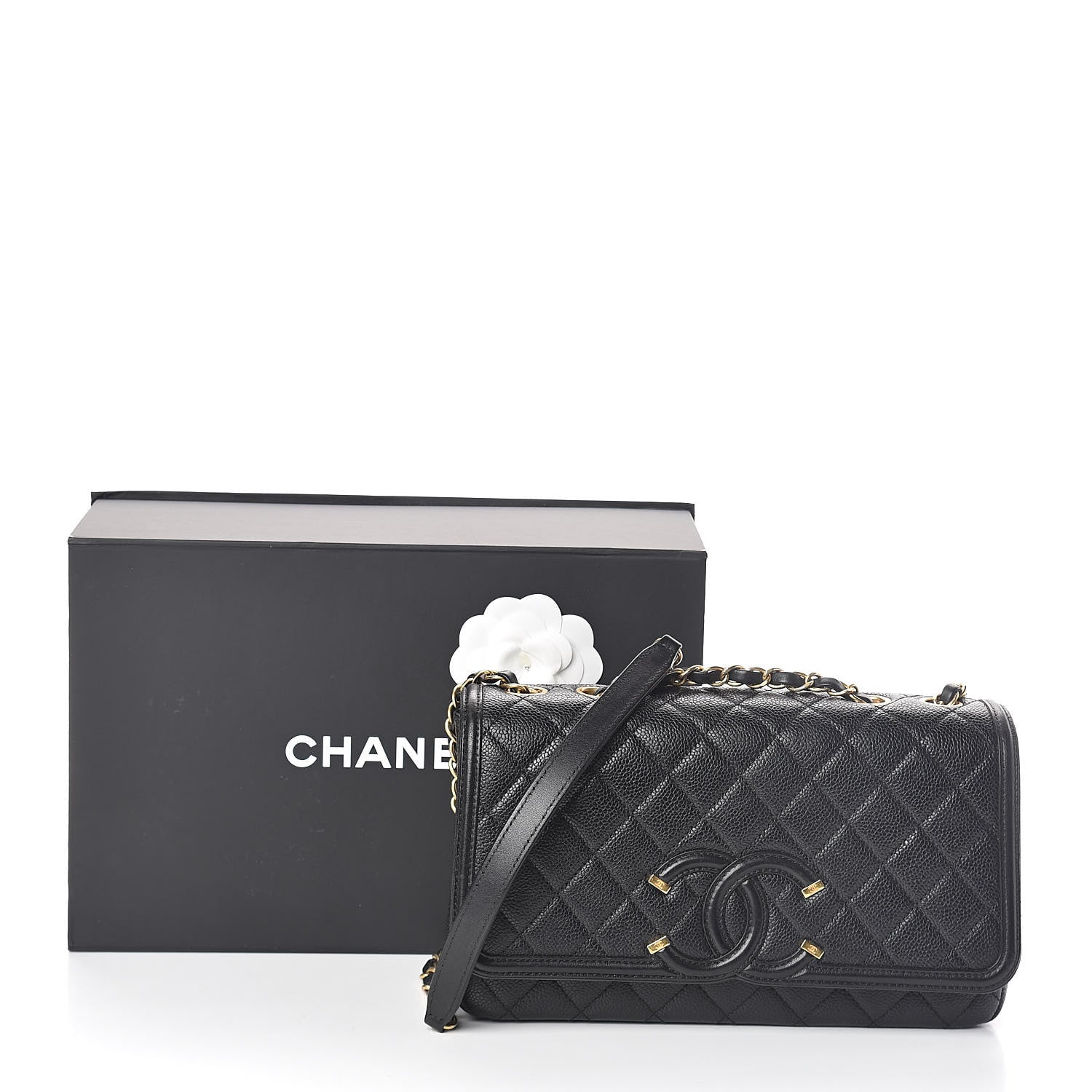 Chanel Caviar Quilted Medium CC Filigree Flap Black 10 of 10