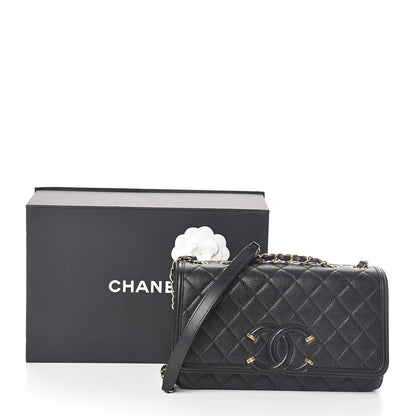 Chanel Caviar Quilted Medium CC Filigree Flap Black 10 of 10