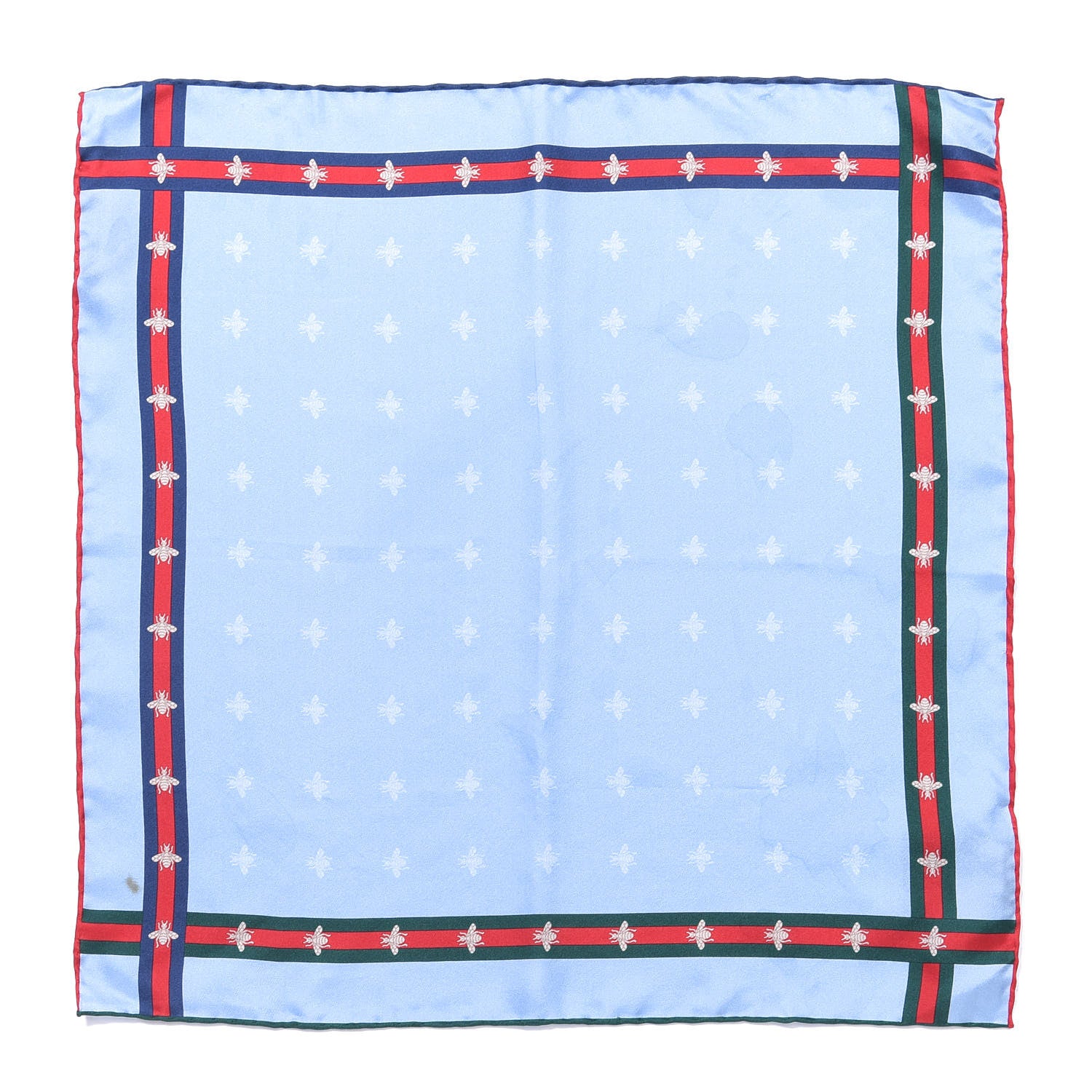 Gucci Silk Web Bee Scarf Blue 1 of 3