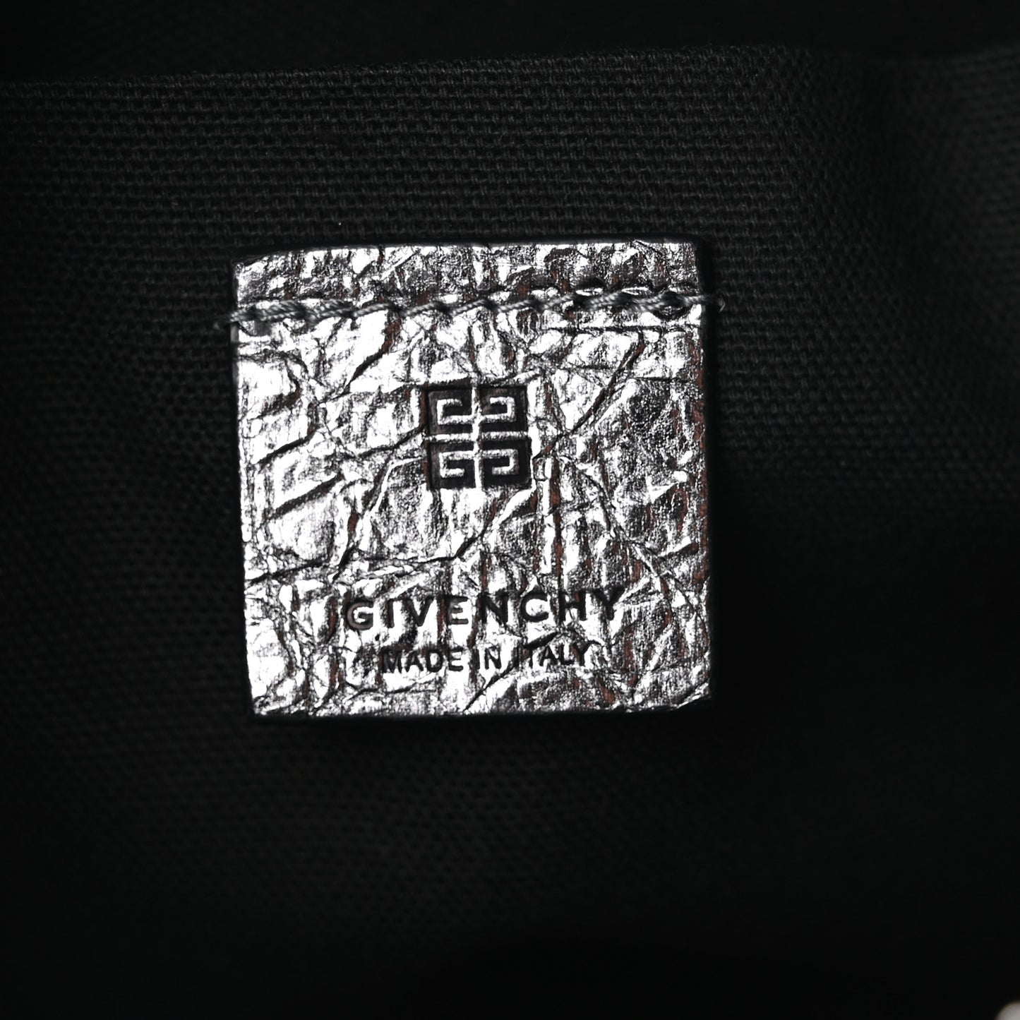 Metallic Calfskin Small Voyou Bag Silver