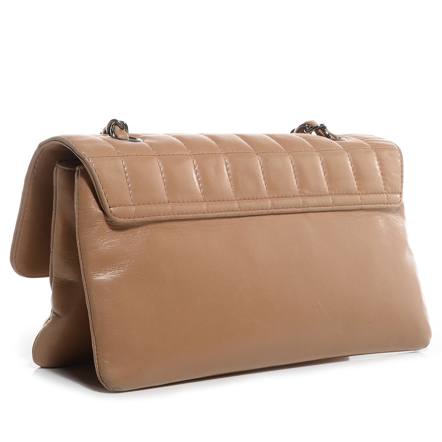Chanel Leather Chocolate Bar Quilted Small Mademoiselle Flap Beige 3 of 8