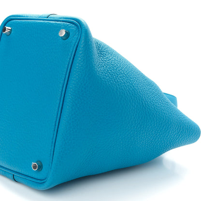 Hermes Taurillon Clemence Picotin Lock 18 PM Bleu Frida 9 of 9
