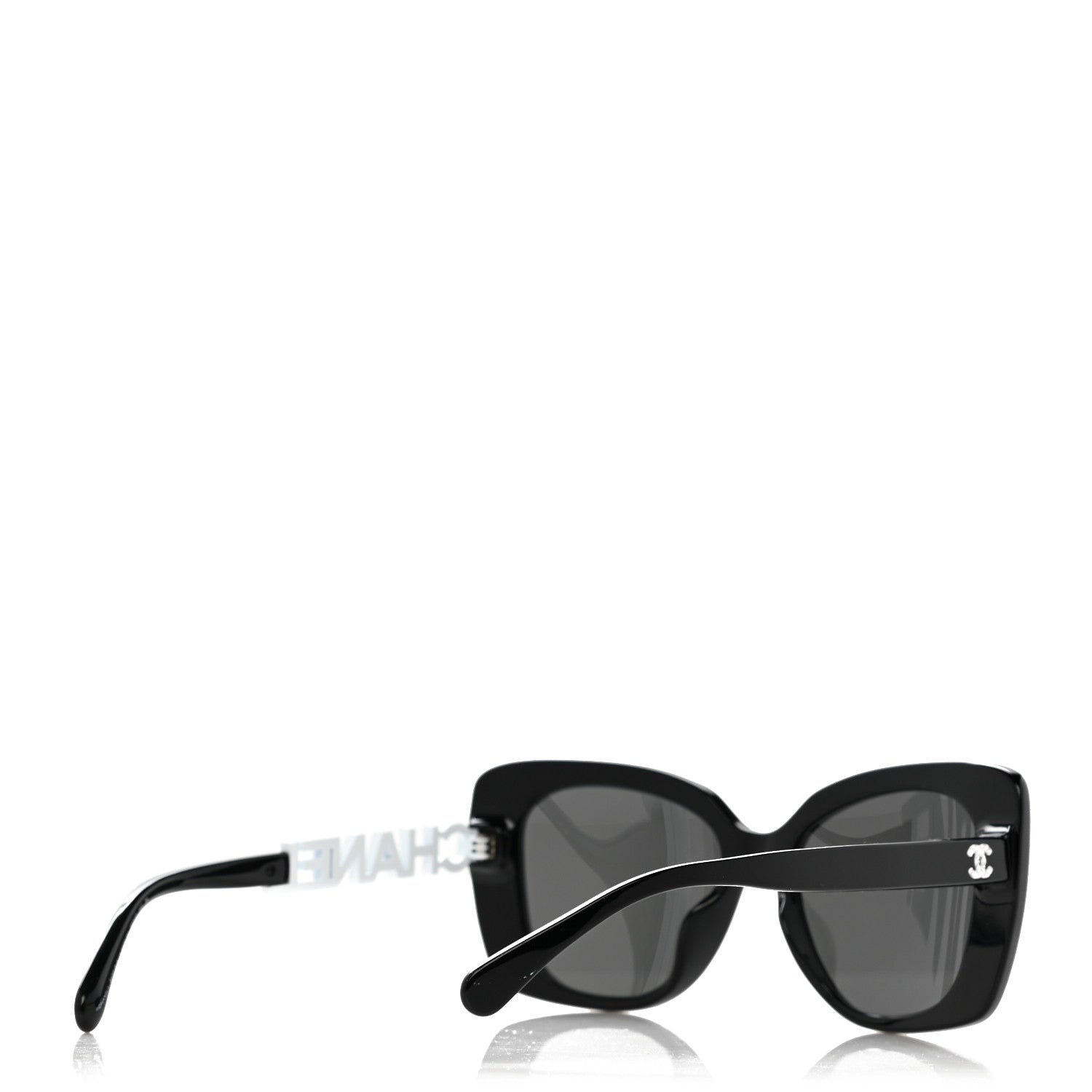 Chanel Acetate Strass Square Sunglasses 5422-B-A Black White 4 of 6