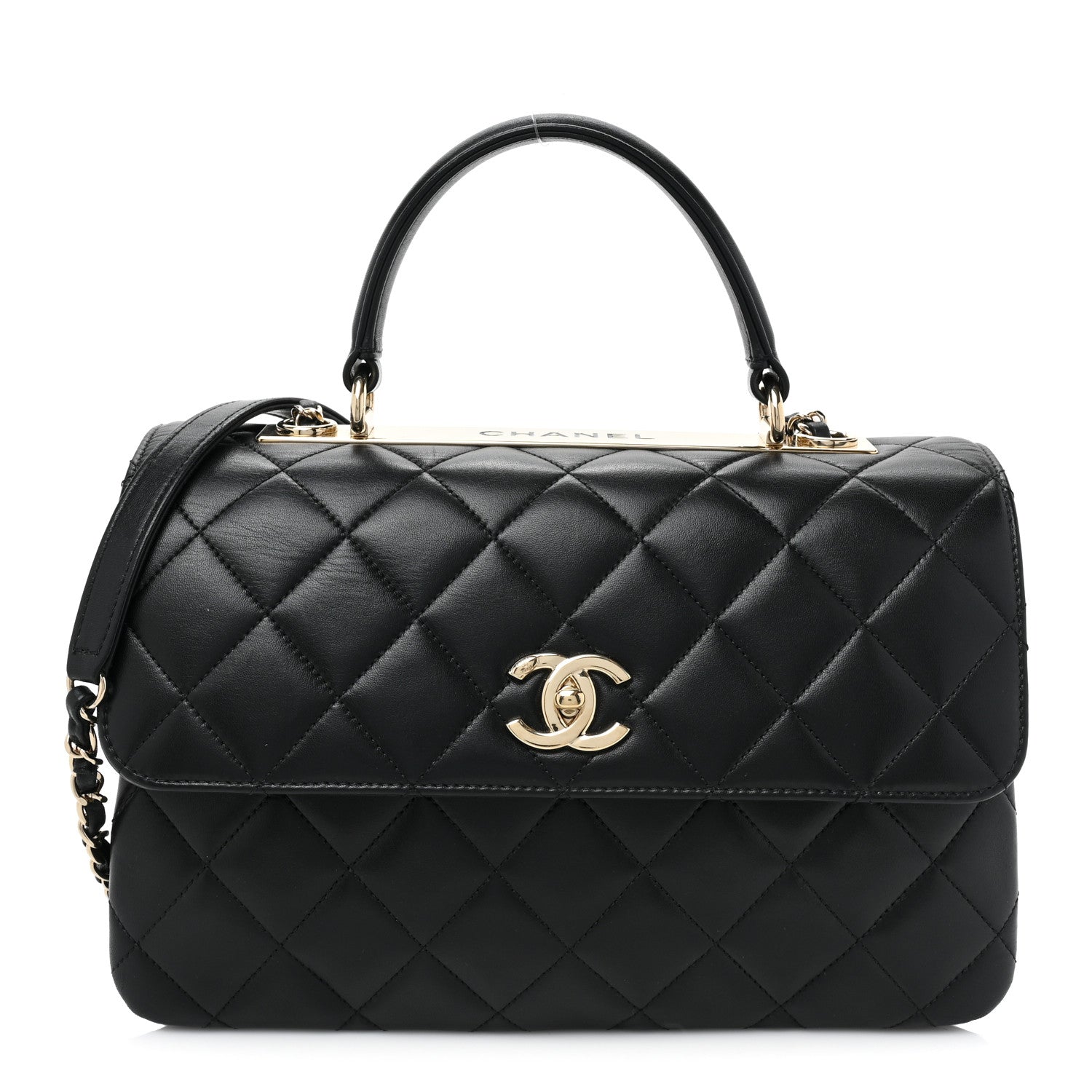 Chanel Lambskin Quilted Medium Trendy CC Flap Dual Handle Bag Black 1 of 15