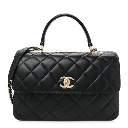 Chanel Lambskin Quilted Medium Trendy CC Flap Dual Handle Bag Black 1 of 15