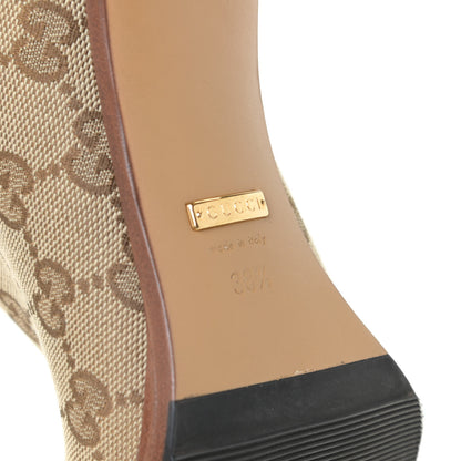 Gucci Monogram Over the Knee Boots 38.5 Beige Ebony 9 of 10
