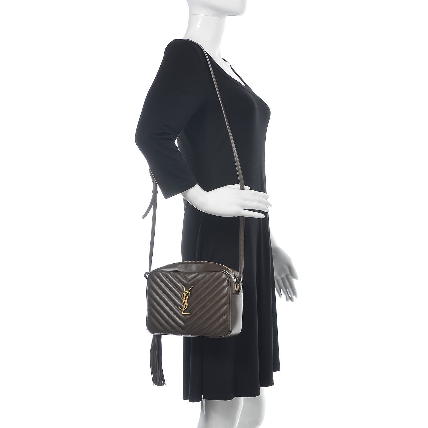 Saint Laurent Calfskin Matelasse Monogram Lou Camera Bag Faggio 2 of 14