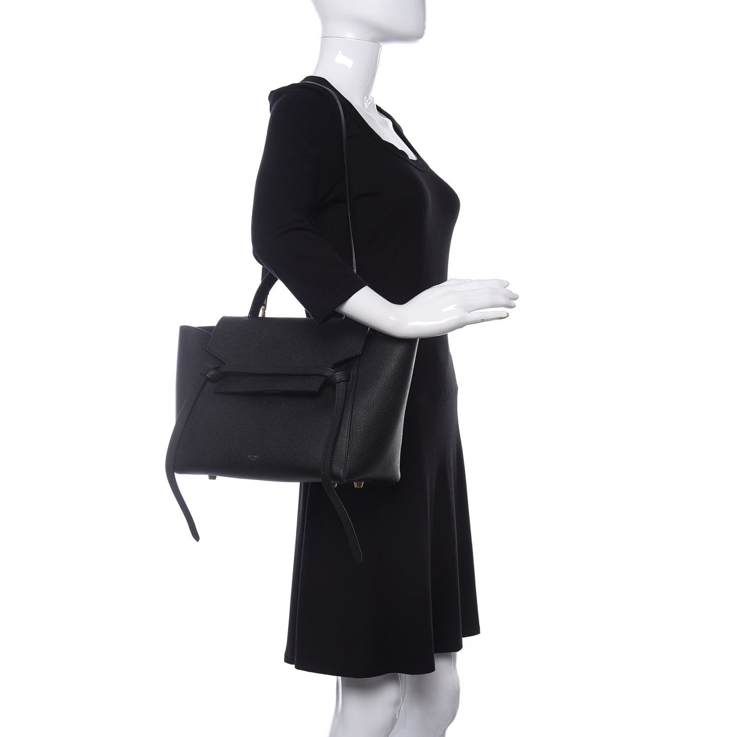 Grained Calfskin Mini Belt Bag Black