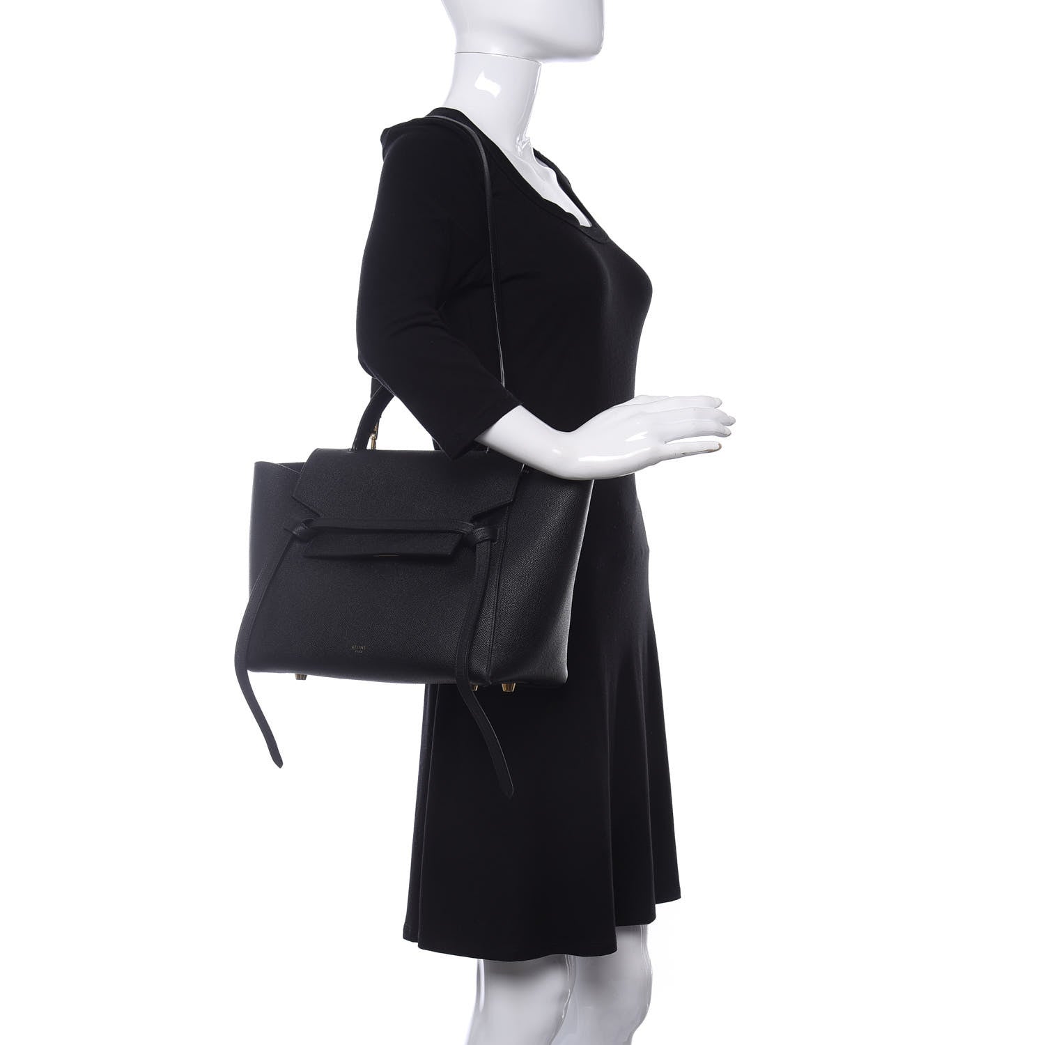Celine Grained Calfskin Mini Belt Bag Black 2 of 11