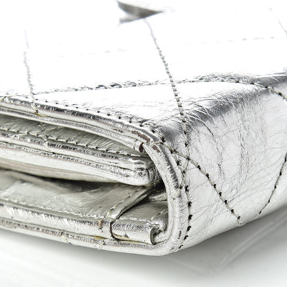 Chanel Metallic Aged Calfskin Quilted Reissue Long Flap Wallet Light Silver 14 of 16