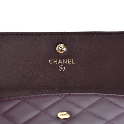 Chanel Lambskin Quilted Wallet On Removable Chain Insert Burgundy 6 of 8