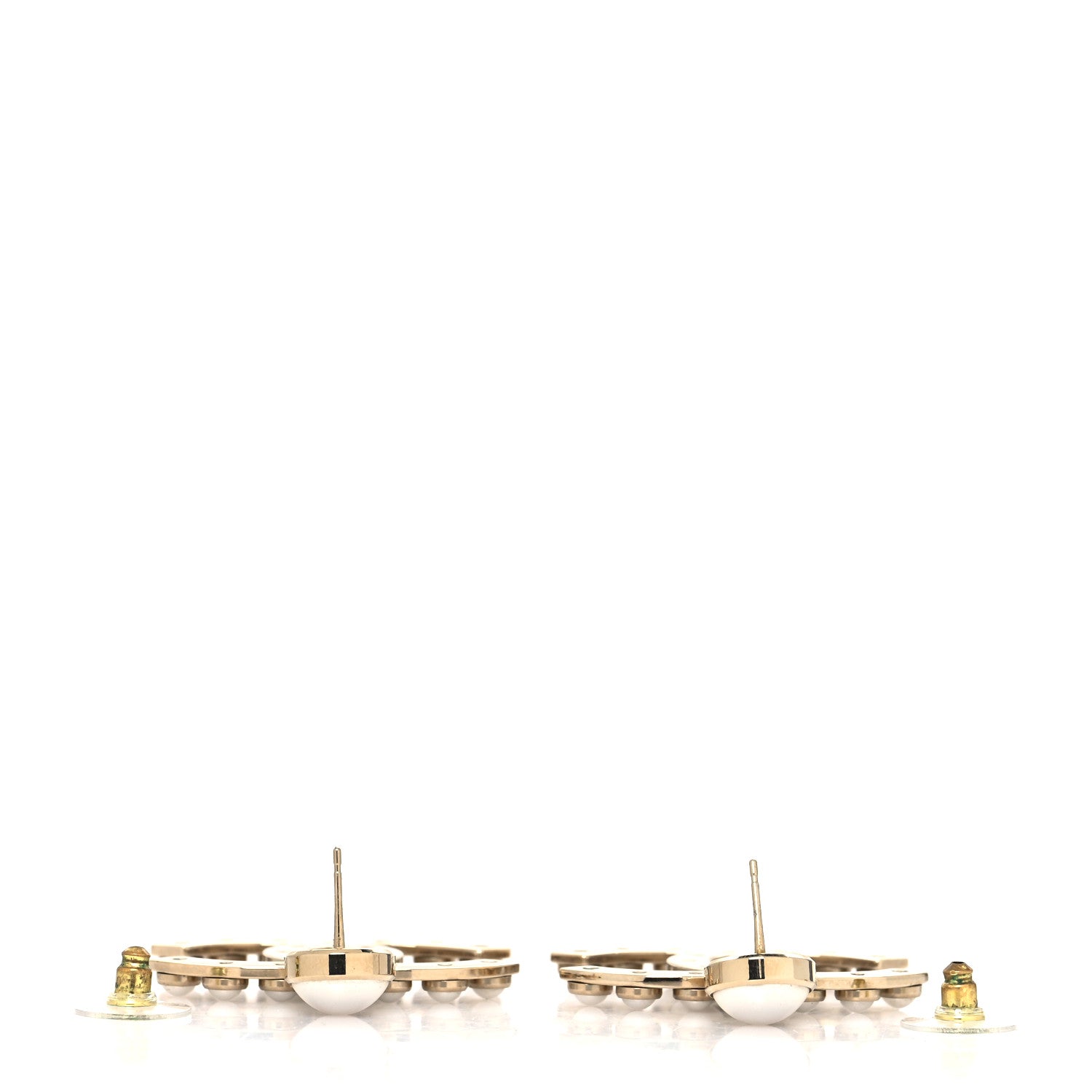 Chanel Metal Pearl CC Dangle Earrings Gold 3 of 4