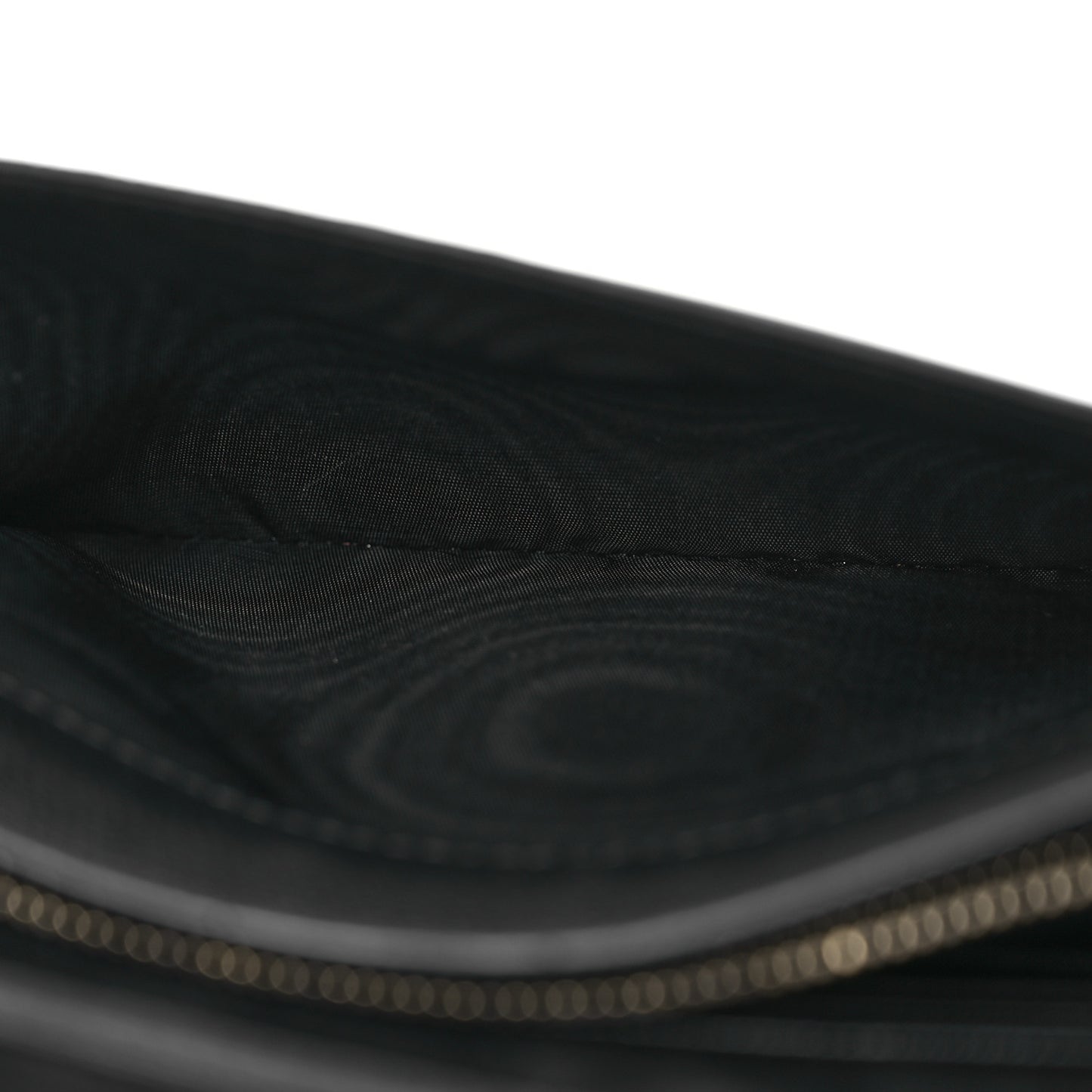 Grained Calfskin Saddle Chain Pouch Black