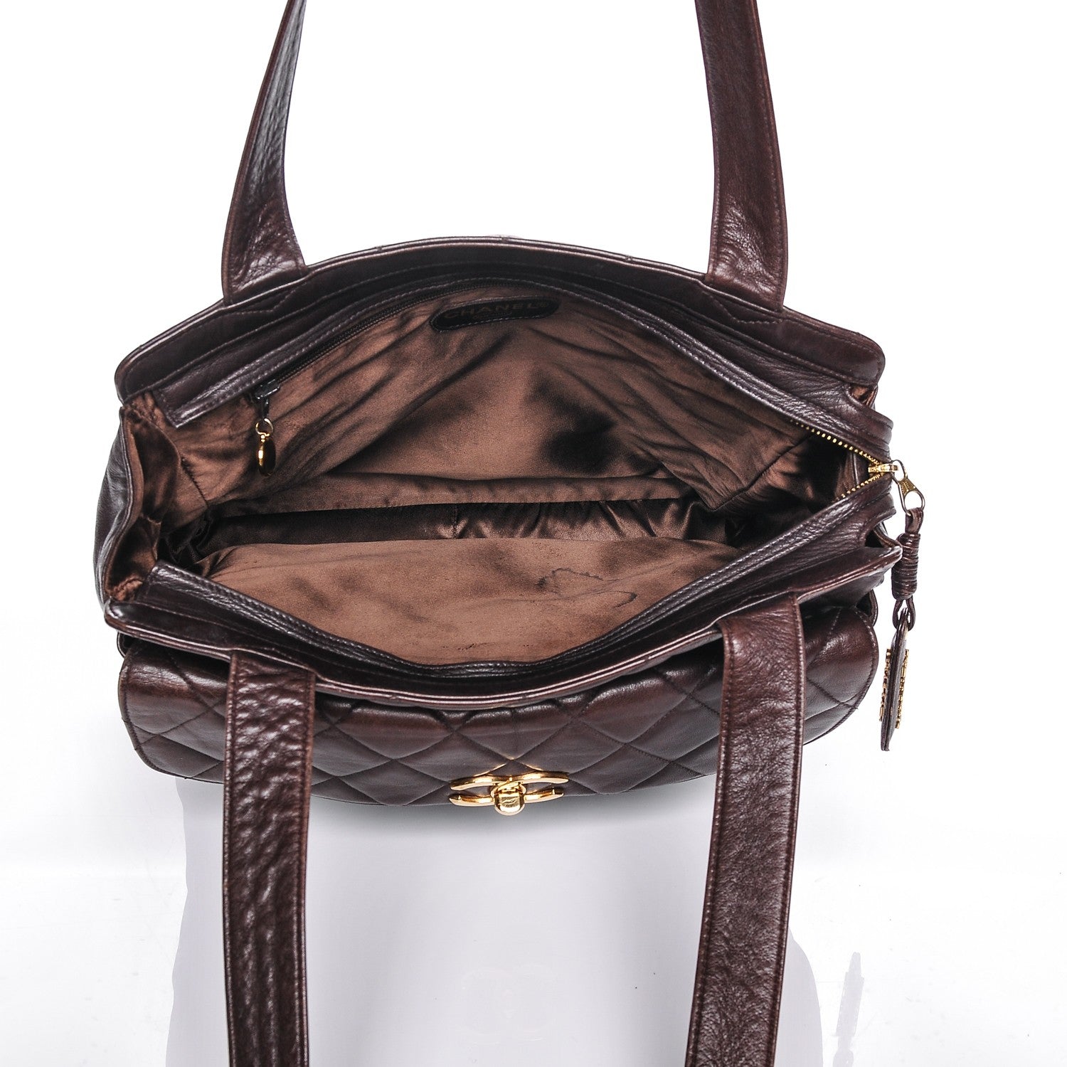 Chanel Lambskin Quilted Shoulder Bag Brown 5 of 7