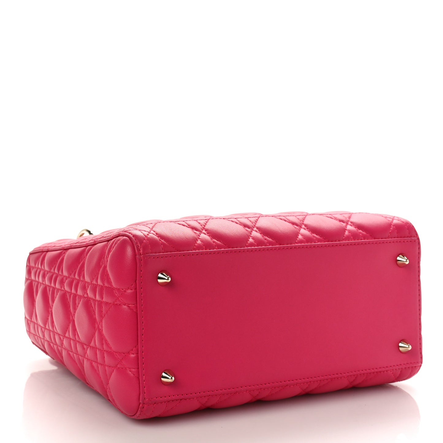 Lambskin Cannage Medium Lady Dior Fuchsia