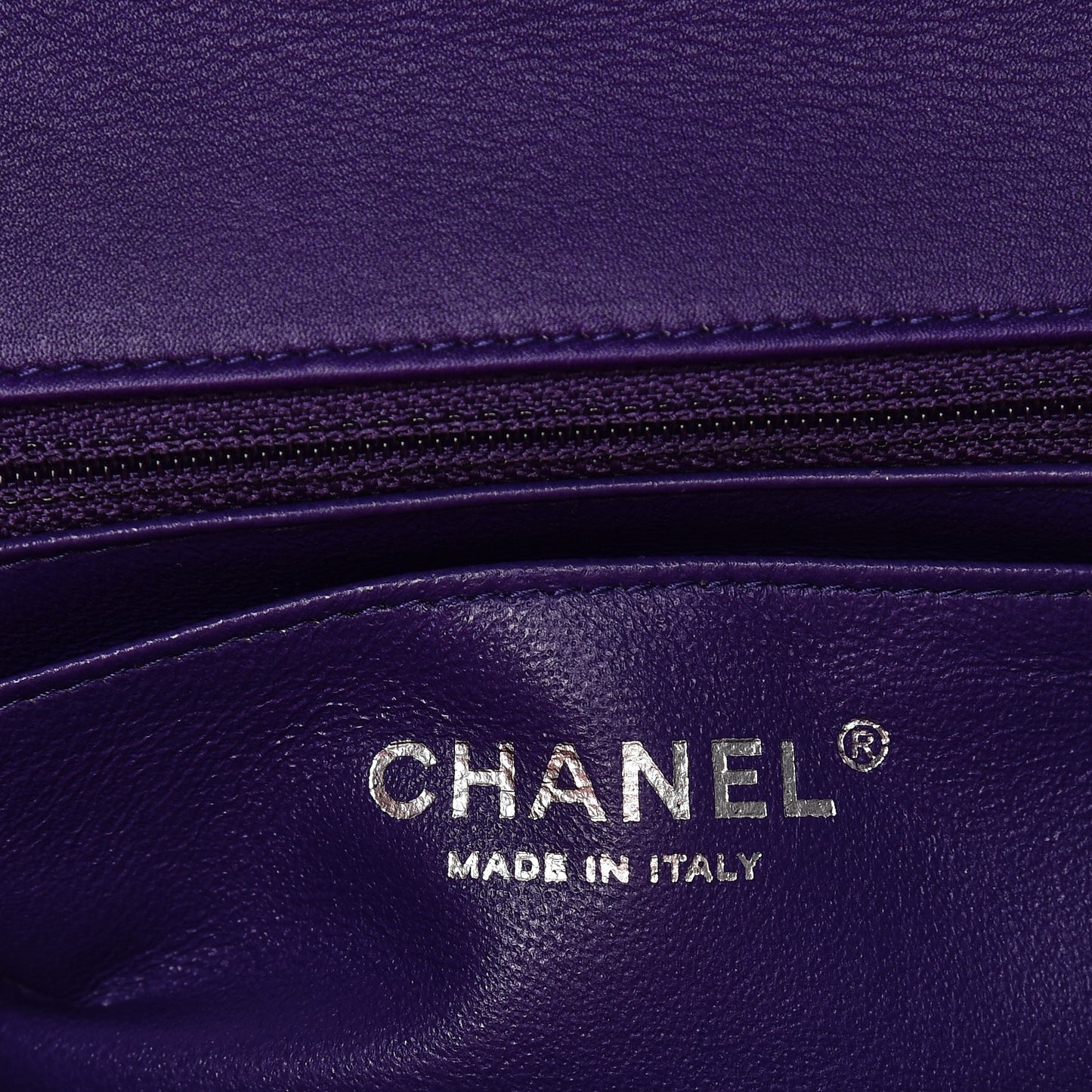 Patent Quilted Mini Rectangular Flap Purple
