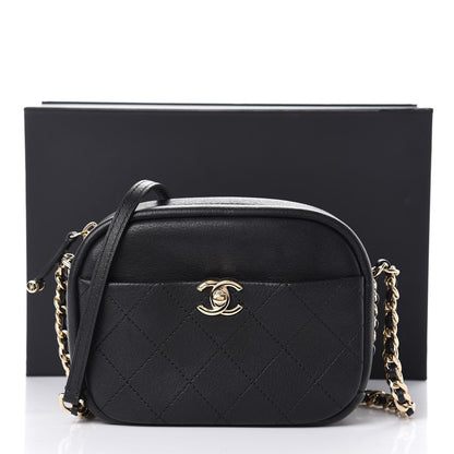 Chanel Goatskin Quilted Small Casual Trip Camera Case Black 15 of 15