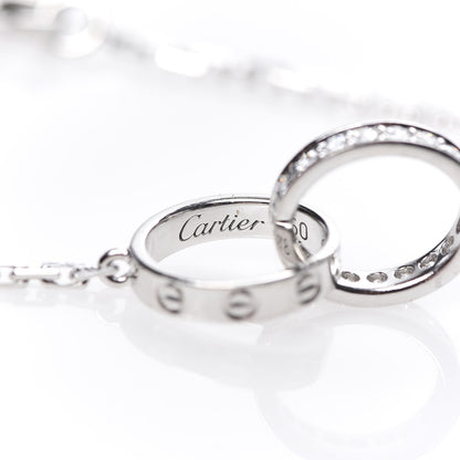 Cartier 18K White Gold Diamond Interlocking LOVE Necklace 5 of 6