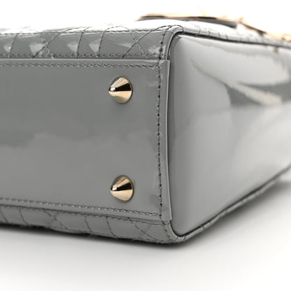 Christian Dior Patent Cannage Small Lady Dior Grey 10 of 14