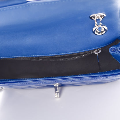 Chanel Patent Quilted Small Coco Shine Flap Blue 5 of 7