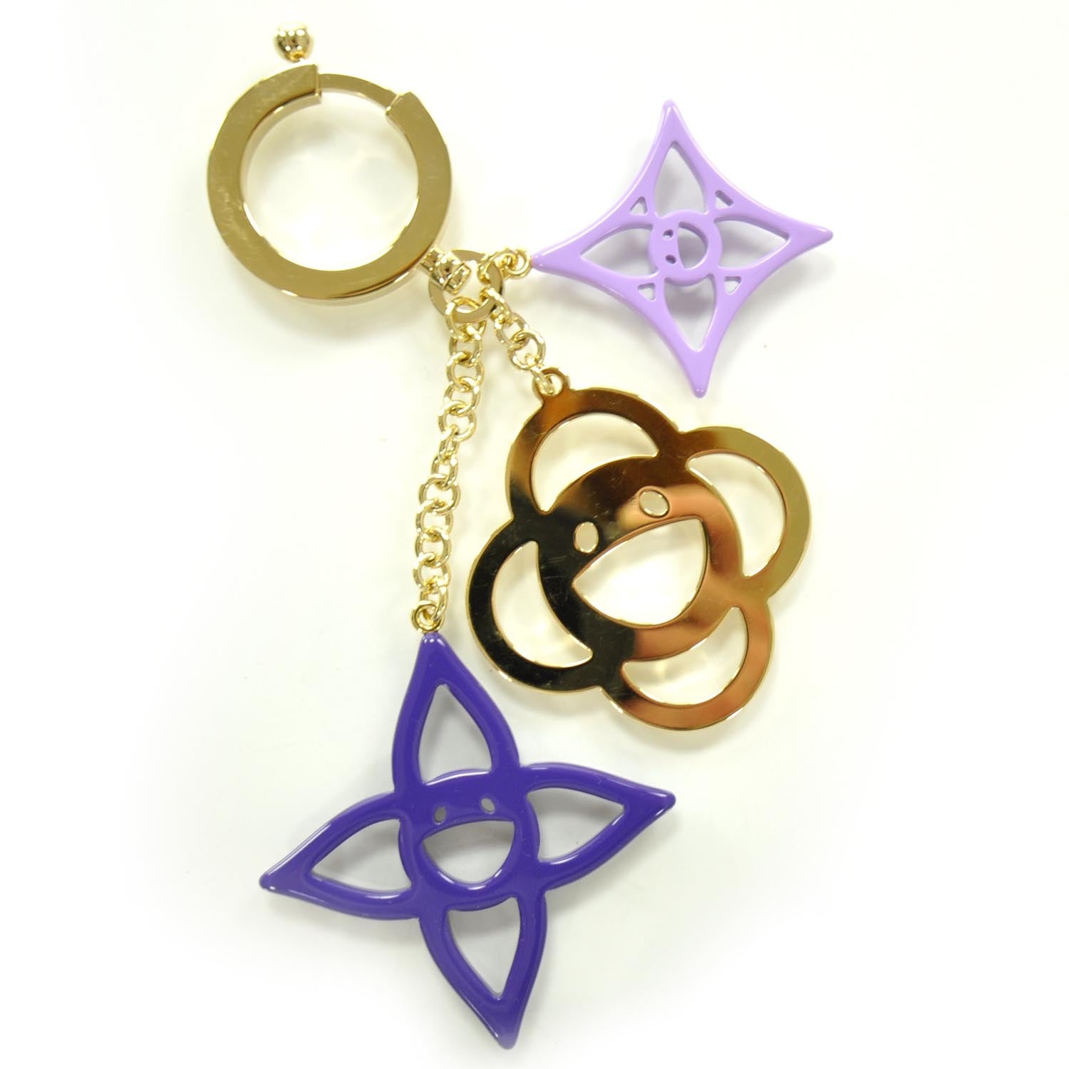 Louis Vuitton Brass Enamel Cosmic Blossom Bag Charm Violet 2 of 4