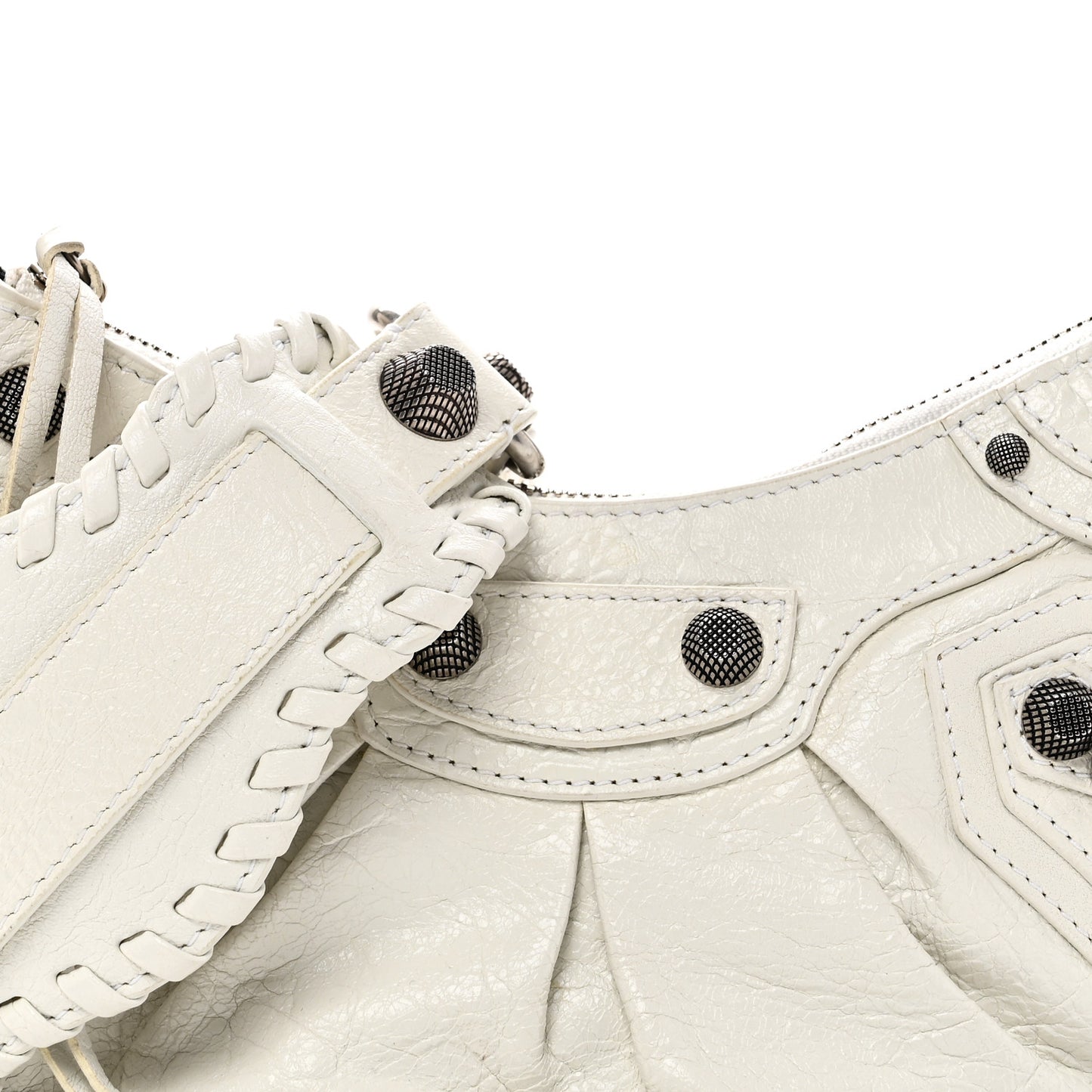 Agneau Arena Le Cagole Shoulder Bag XS Optic White