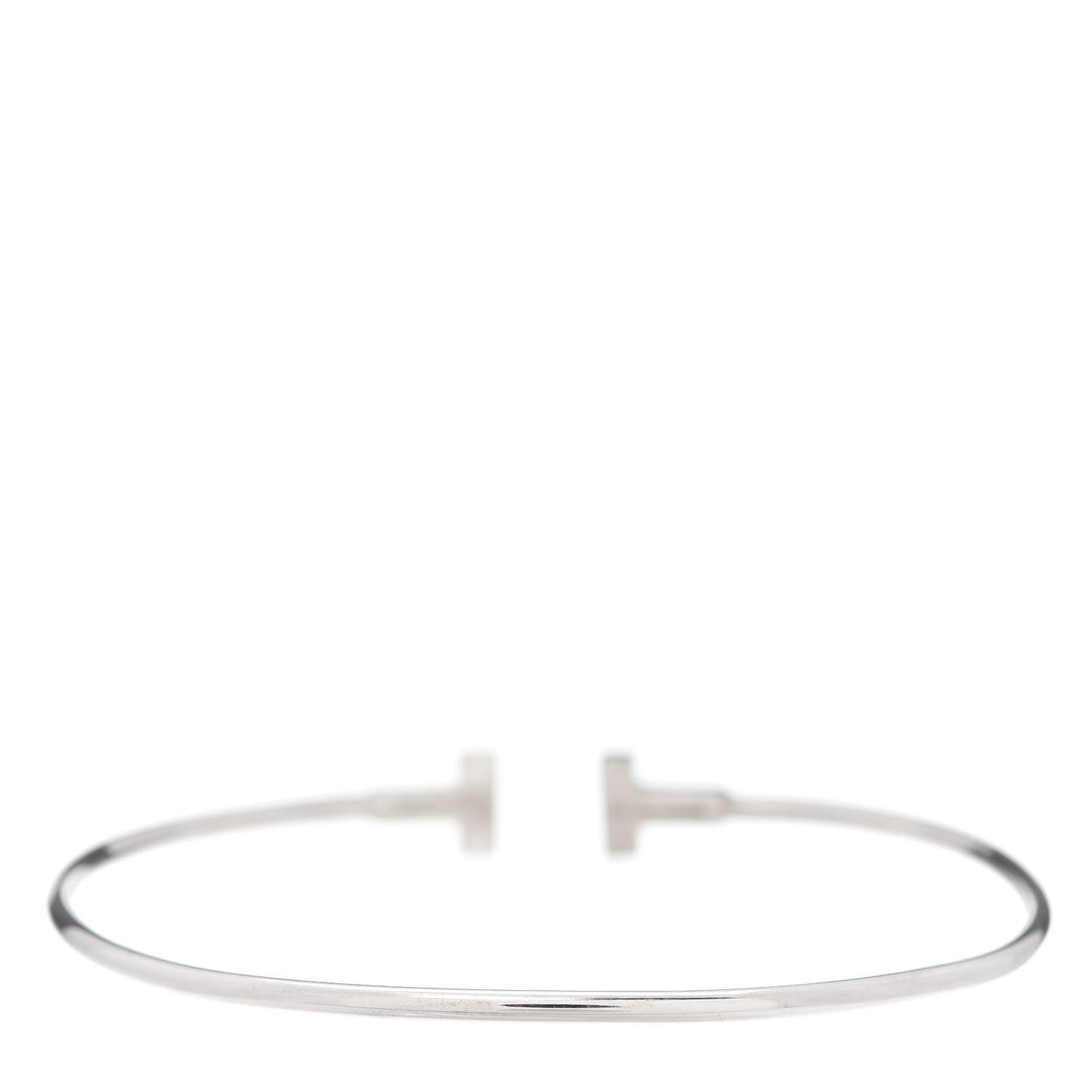 18K White Gold Narrow T Wire Bracelet