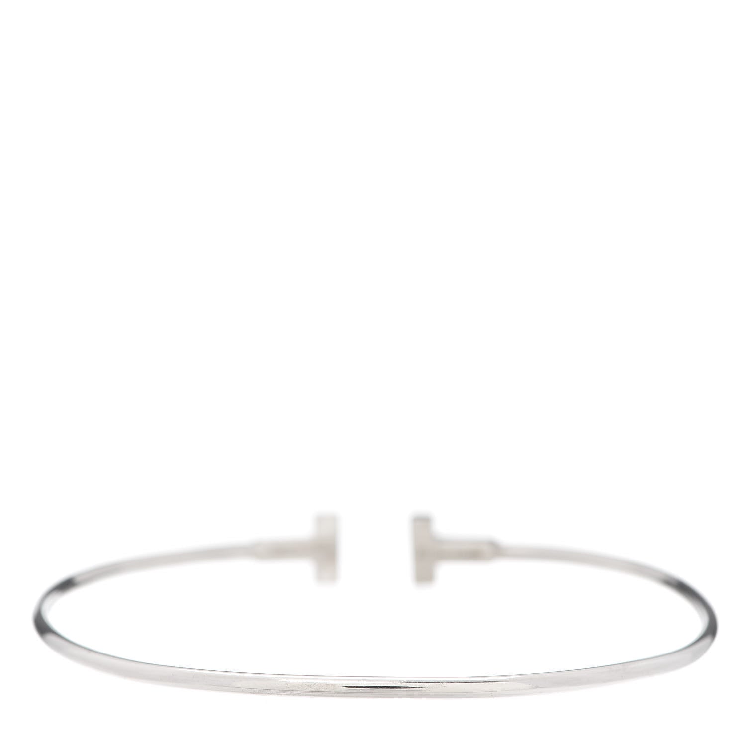 Tiffany 18K White Gold Narrow T Wire Bracelet 3 of 5