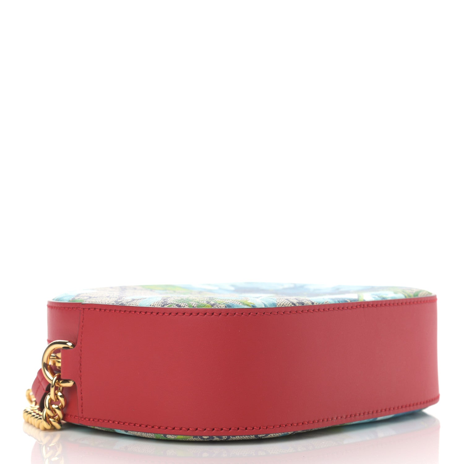Gucci GG Supreme Monogram Blooms Mini Chain Shoulder Bag Beige Blue Navy Hibiscus Red 4 of 10