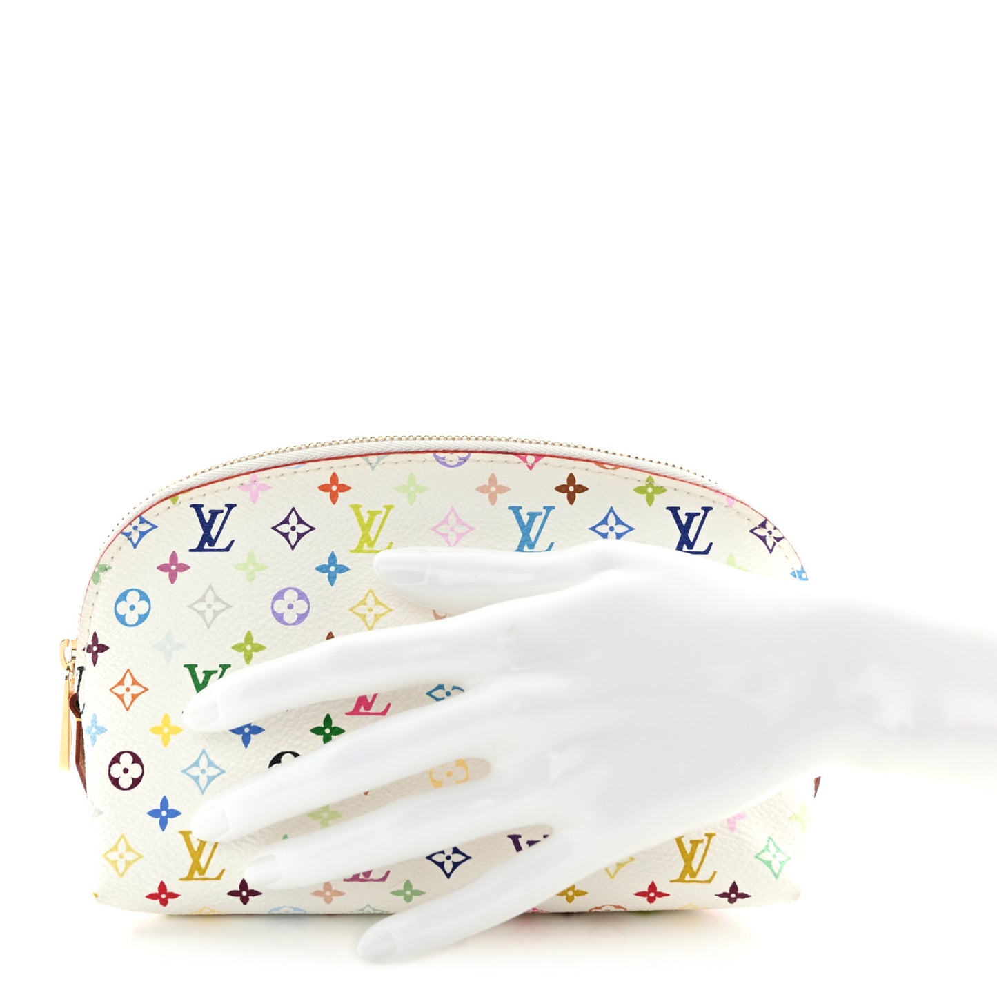 Monogram Multicolor Cosmetic Pouch White Litchi
