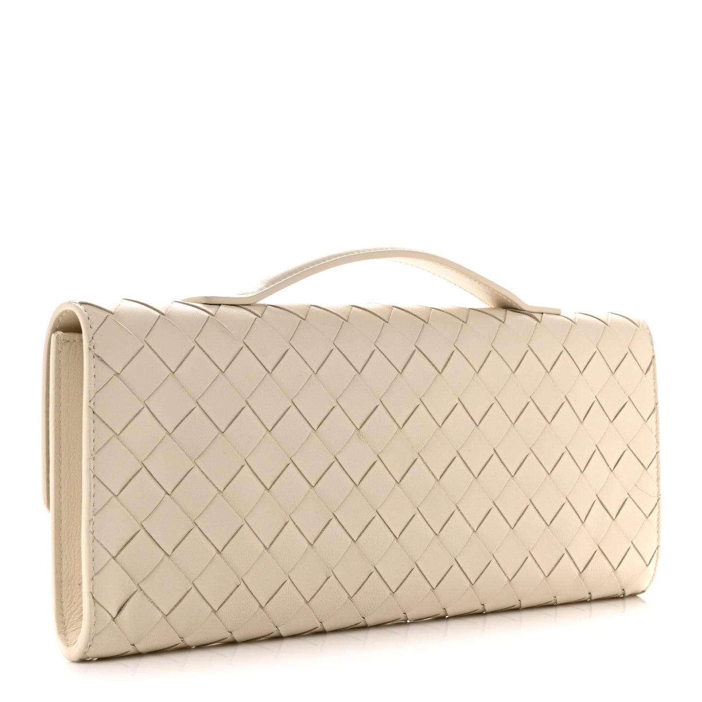 Nappa Intrecciato Long Andiamo Top Handle Clutch Sea Salt